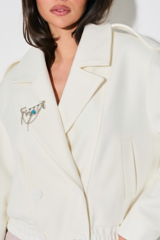 DWURZĘDOWA KURTKA Z BROSZKĄ