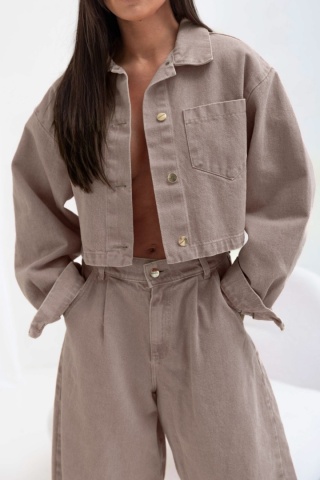 KOSZULA JEANS NICOLE ciemny beż