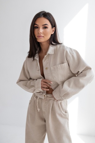 KOSZULA JEANS NICOLE jasny beż