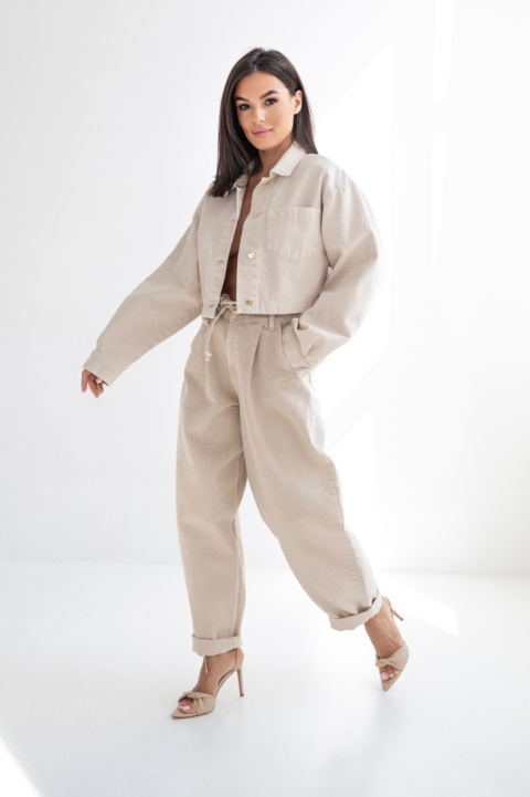 KOSZULA JEANS NICOLE jasny beż