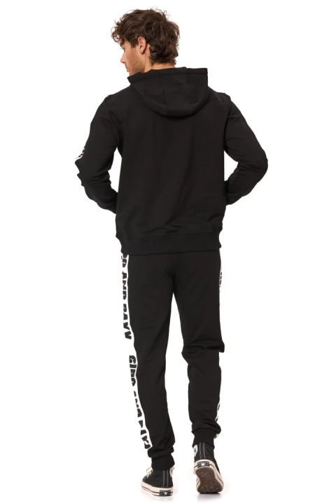 Męski dres CIPO & BAXX – czarny komplet sportowy -CRL162
