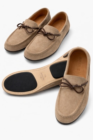 Mokasyny męskie JOHN DOUBARE – beżowe zamszowe