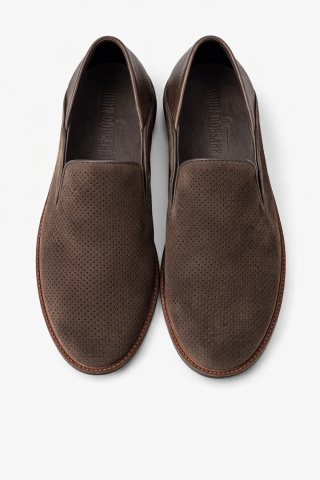 Mokasyny męskie JOHN DOUBARE – brązowe skórzane