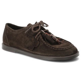 Półbuty damskie Chebello skóra naturalna zamszowe wiązane czekoladowe