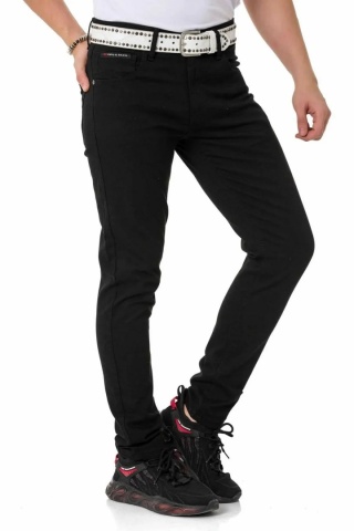 Męskie jeansy CIPO & BAXX – czarne, slim fit- CD820