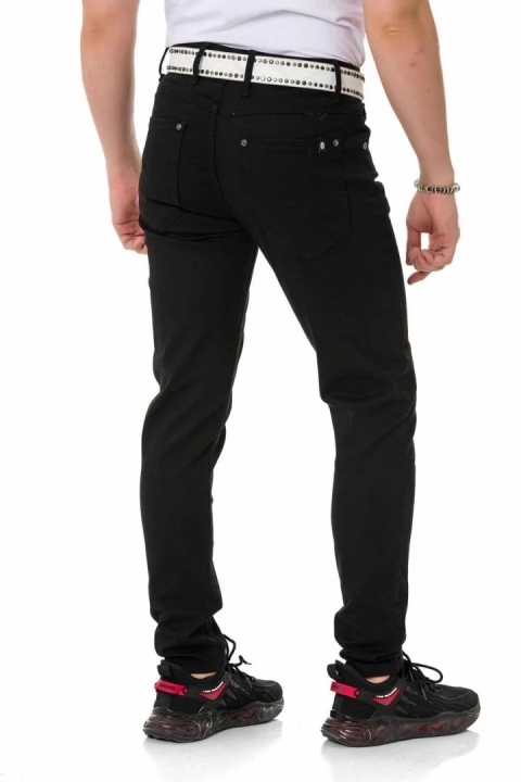 Męskie jeansy CIPO & BAXX – czarne, slim fit- CD820