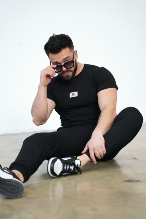 T-SHIRT MĘSKI BG MALIK | CZARNY