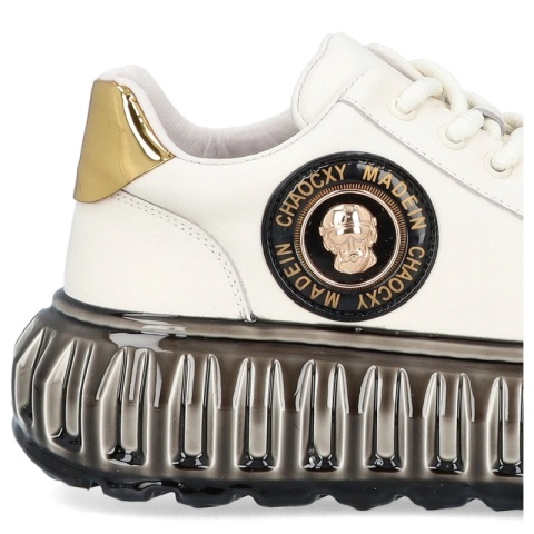 Skórzane sneakersy męskie - JOHN DOUBARE CC2881 Białe