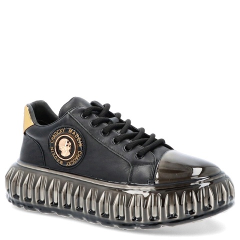 Skórzane sneakersy męskie - JOHN DOUBARE CC2881 Czarne