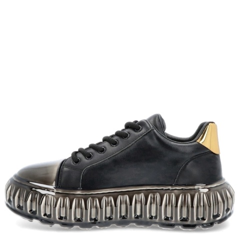 Skórzane sneakersy męskie - JOHN DOUBARE CC2881 Czarne