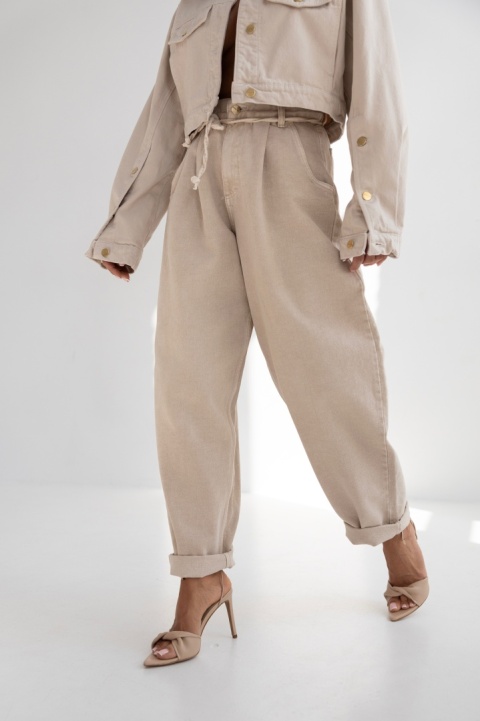 Spodnie JEANS jasny beż sempre