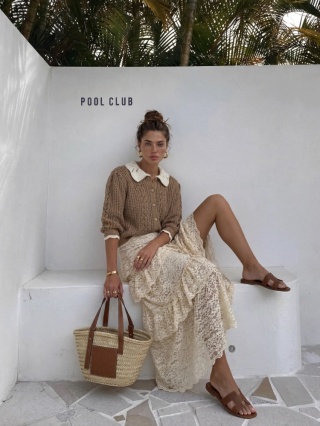 Sweter KATE na guziki COCOMORE latte