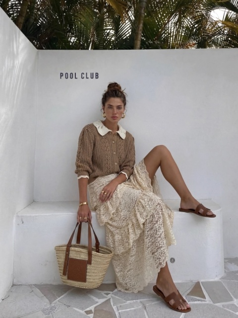 Sweter KATE na guziki COCOMORE latte