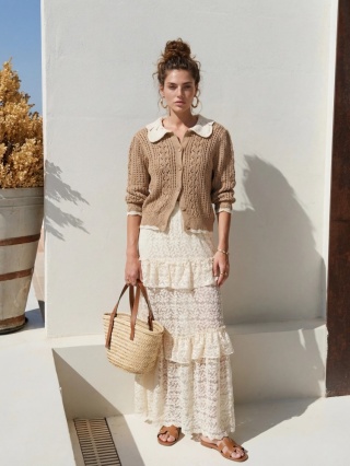 Sweter KATE na guziki COCOMORE latte