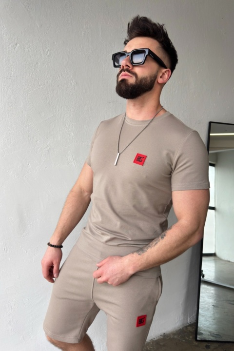 T-SHIRT MĘSKI BG KLAUS | CIEMNY BEŻ