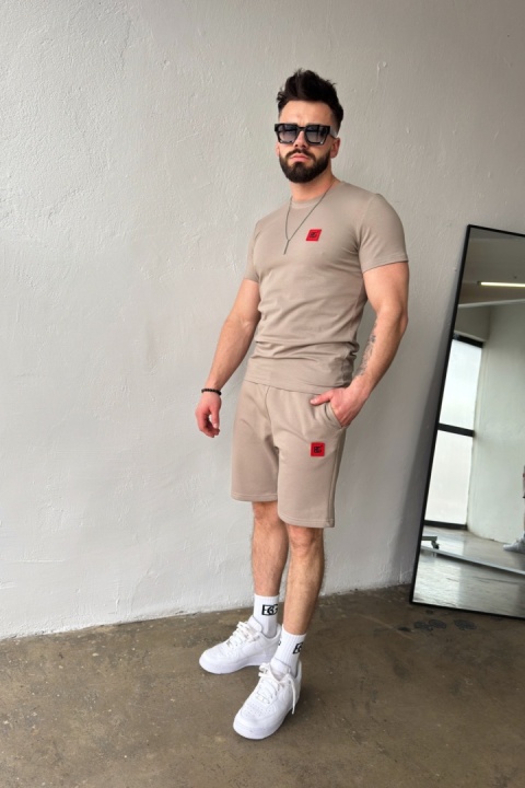 T-SHIRT MĘSKI BG KLAUS | CIEMNY BEŻ
