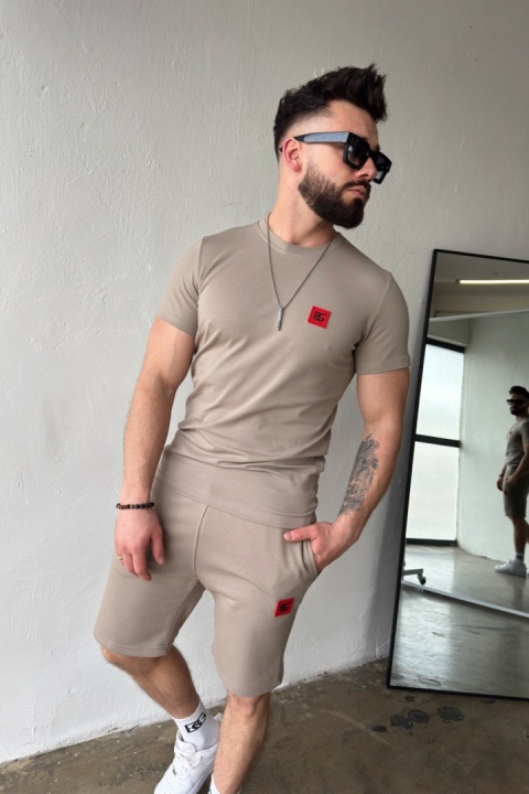 T-SHIRT MĘSKI BG KLAUS | CIEMNY BEŻ