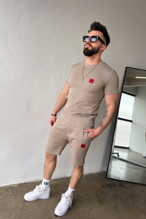 T-SHIRT MĘSKI BG KLAUS | CIEMNY BEŻ