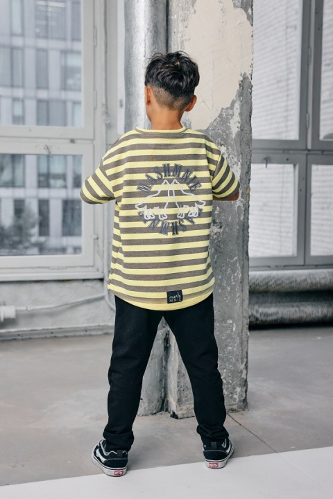 T-shirt MASHMNIE żółty w paski