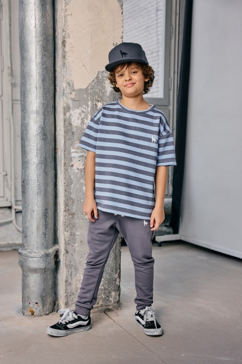 T-shirt MASHMNIE niebieski w paski