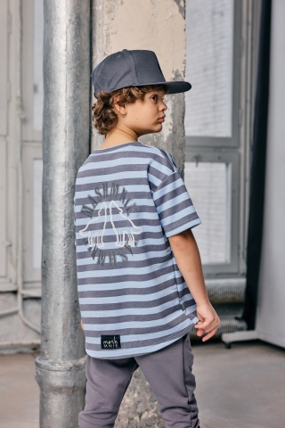 T-shirt MASHMNIE niebieski w paski