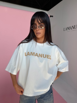 Tshirt BLANK ecru/beż La Manuel