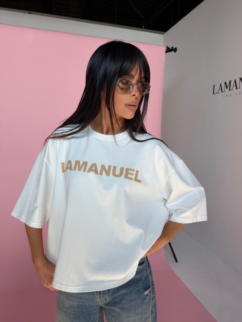 Tshirt BLANK ecru/beż La Manuel