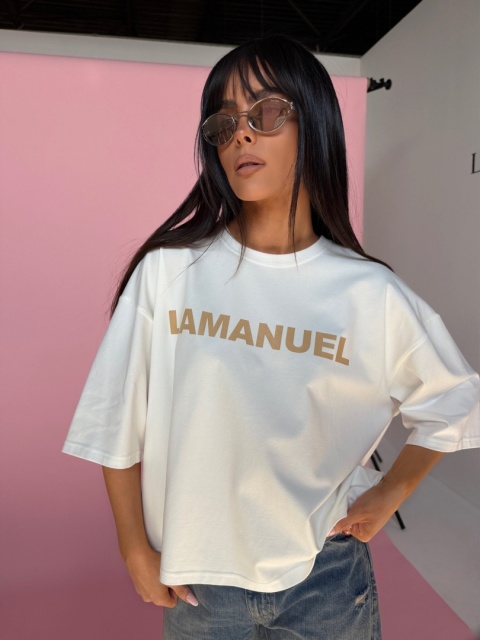 Tshirt BLANK ecru/beż La Manuel