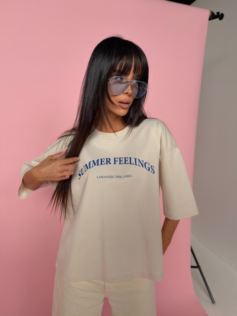 Tshirt SUMMER beż LA MANUEL