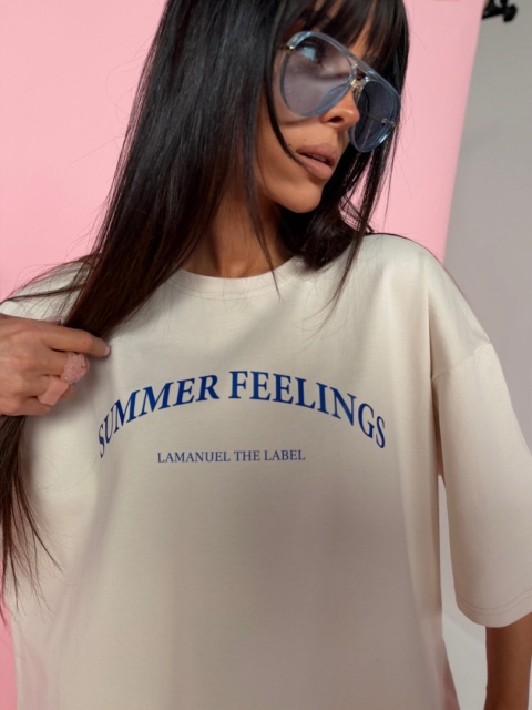 Tshirt SUMMER beż LA MANUEL