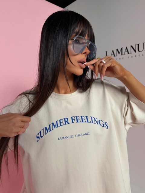 Tshirt SUMMER beż LA MANUEL