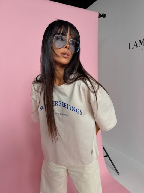 Tshirt SUMMER beż LA MANUEL