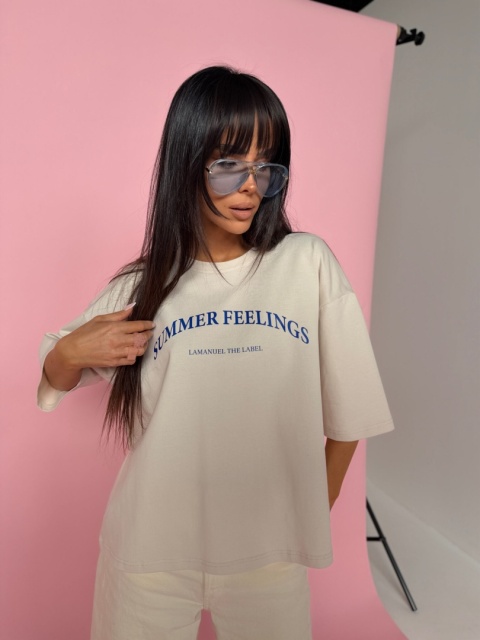 Tshirt SUMMER beż LA MANUEL