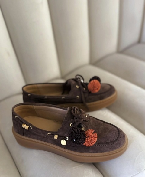 ZAMSZOWE MOKASYNY czekoladowe 5956/001 KARINO