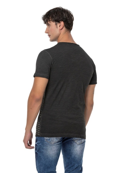 CT789 T-shirt męski Biker z okrągłym dekoltem