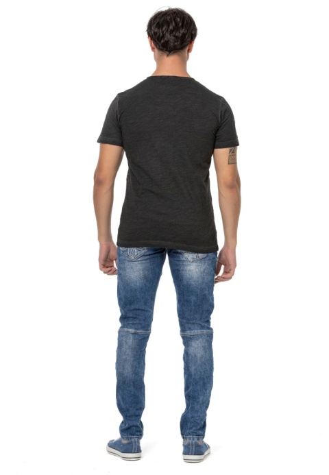 CT789 T-shirt męski Biker z okrągłym dekoltem