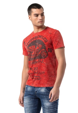 CCT813 T-Shirt z fajnym nadrukiem motocykla