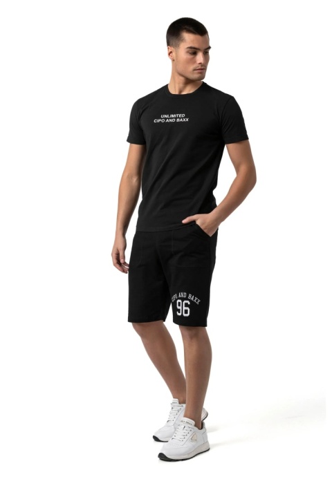 CK300 szorty męskie w Straight Fit z haftem