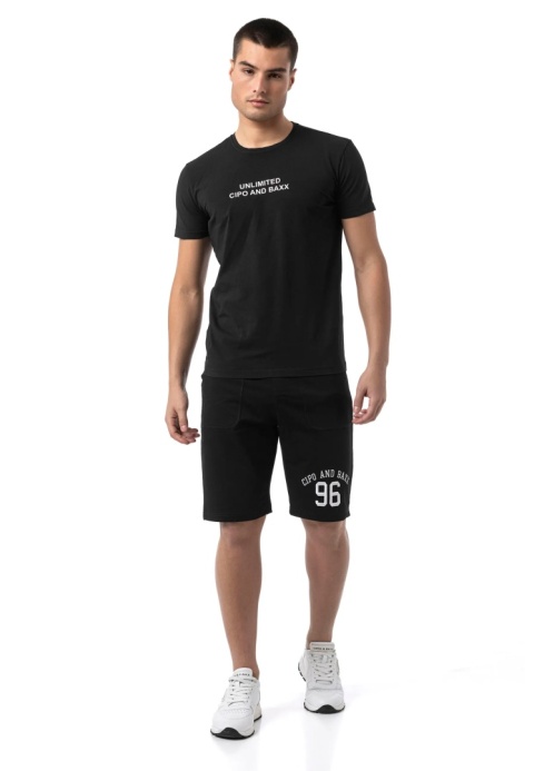 CK300 szorty męskie w Straight Fit z haftem