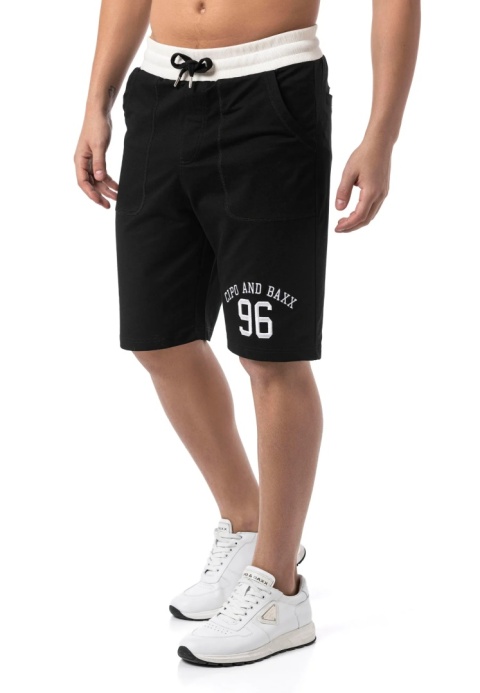 CK300 szorty męskie w Straight Fit z haftem