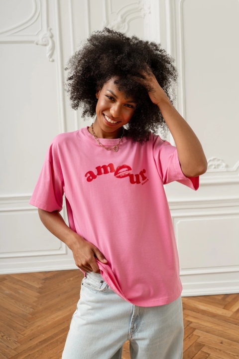 T-SHIRT AMOUR BOPOCO RÓŻOWY