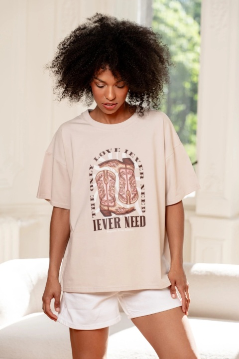 T-SHIRT ARIZONA BEŻOWY