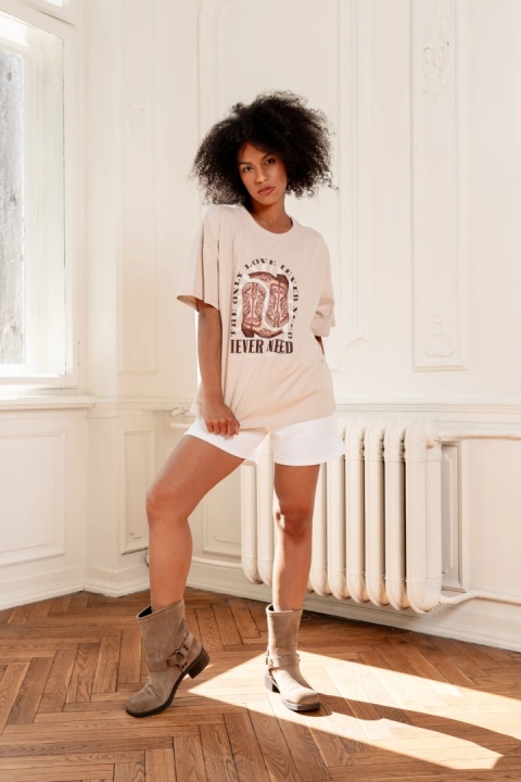 T-SHIRT ARIZONA BEŻOWY