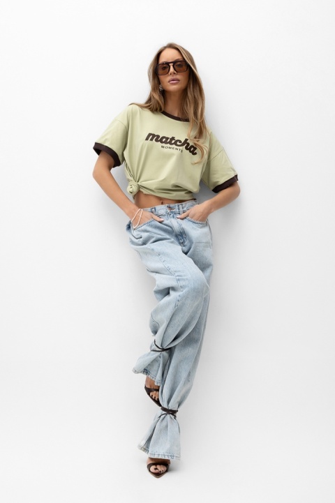 T-SHIRT MATCHA MOMENTS ZIELONY
