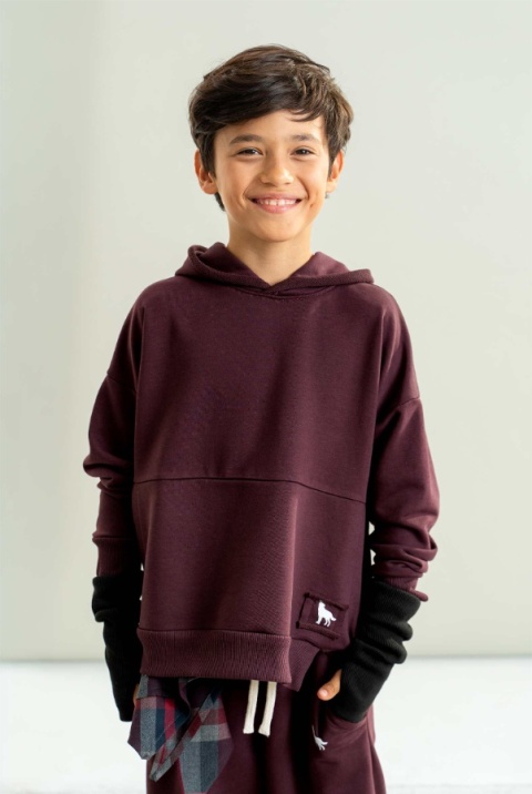 Bluza WOLF z kapturem burgund