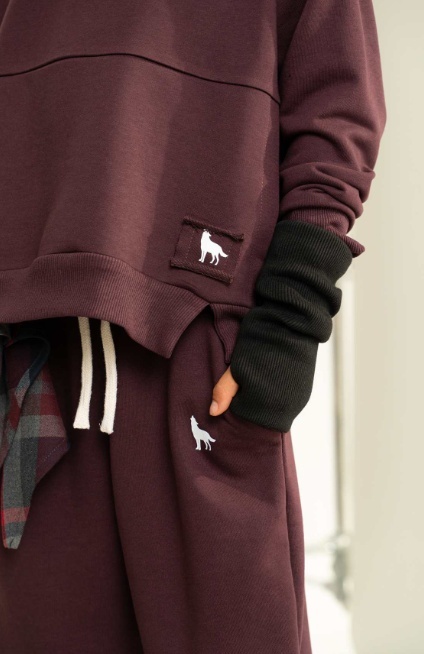 Bluza WOLF z kapturem burgund
