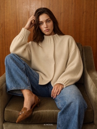 Sweter Orivelle beżowy