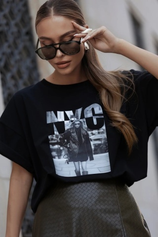 T-SHIRT NYC CZARNY BOPOCO