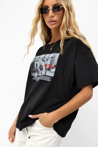 T-SHIRT STREET CZARNY bopoco