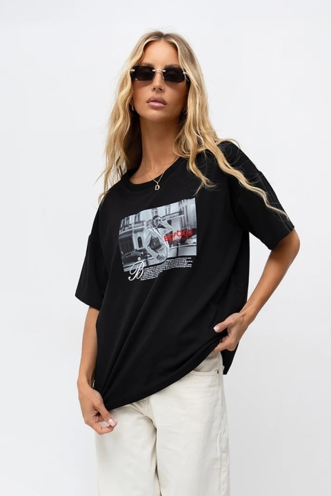 T-SHIRT STREET CZARNY bopoco